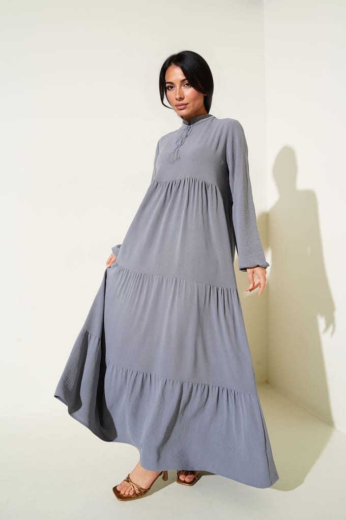 Maxi-jurk met Strikdetail
