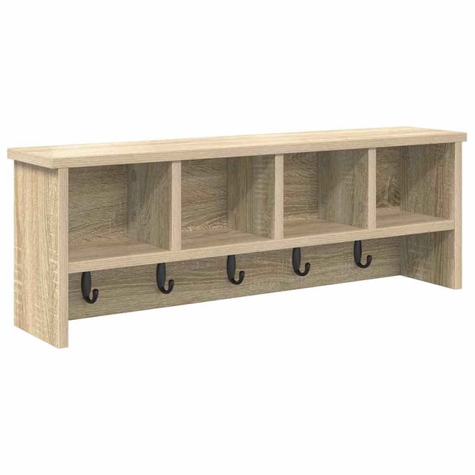 vidaXL - Wandgemonteerde - kapstok - Muurmontage - Sonoma - Eik - 75 - x - 16 - x - 26 - cm