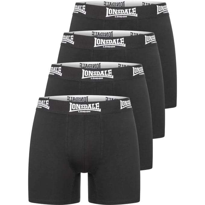 Lonsdale London West Challow (Set van 4) Heren Boxers - zwart - M