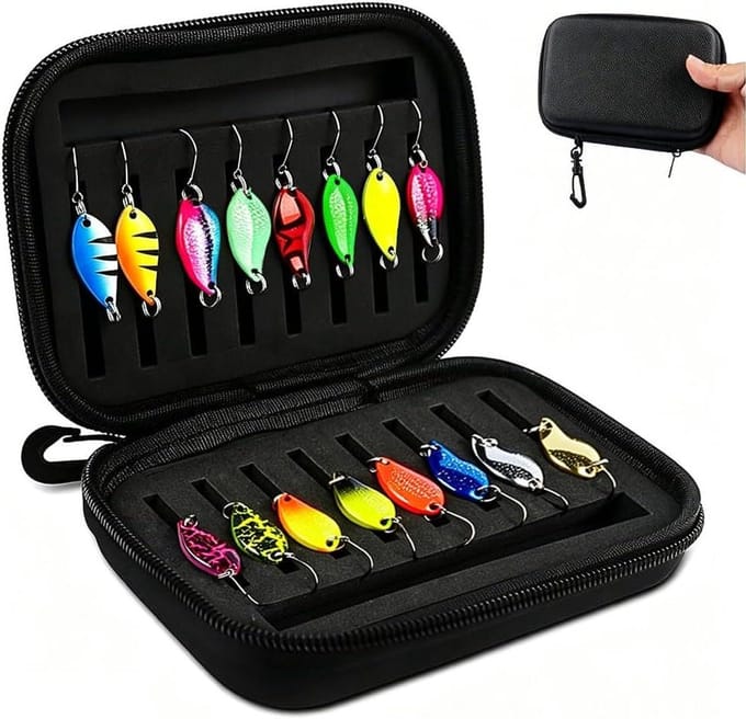 Forellepelset - Visaccessoires set - Vissen op forel - Drie gewichtsklassen - 16-delig - Meerkleurig