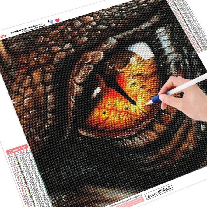 Peinture Diamant Ronde Complète Œil d'Animal Mosaïque Diamant Broderie Diamant 5d Vente Image 30x30 brown