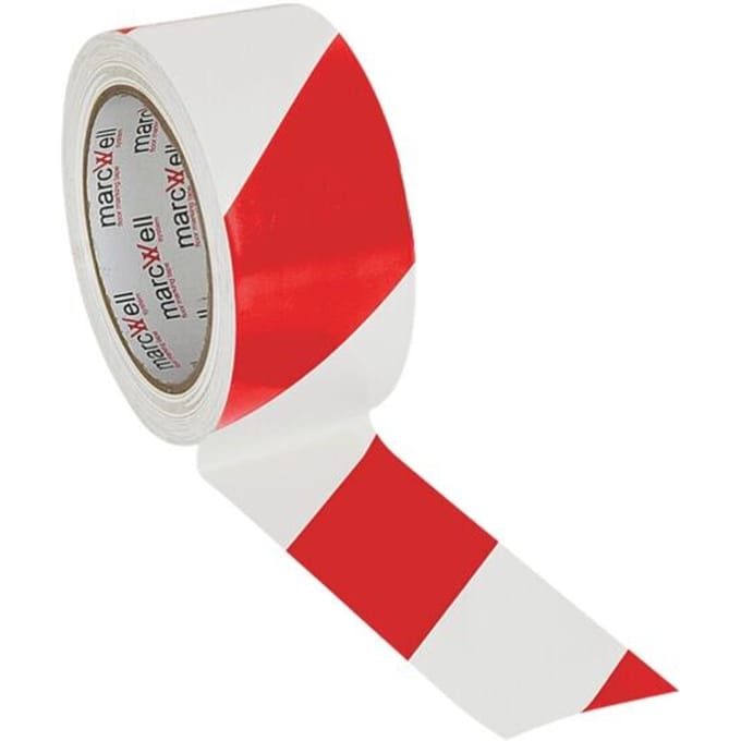 CROP Waarschuwingstape 50mm x 33 meter - Wit / Rood