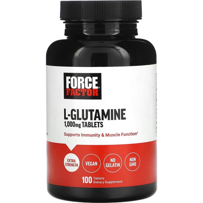 Force Factor, comprimés de L-glutamine, 1 000 mg, 100 comprimés