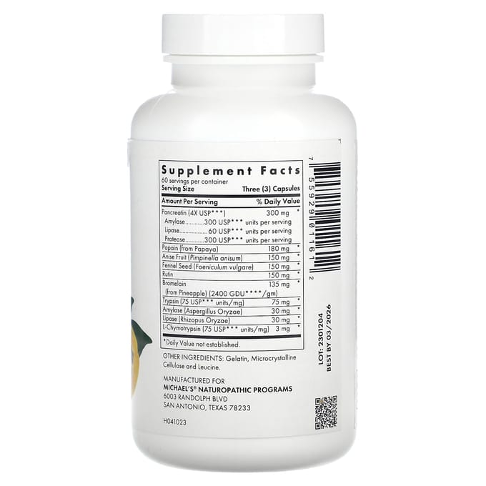 Michael's Naturopathische Spijsverteringsenzymen, 180 capsules