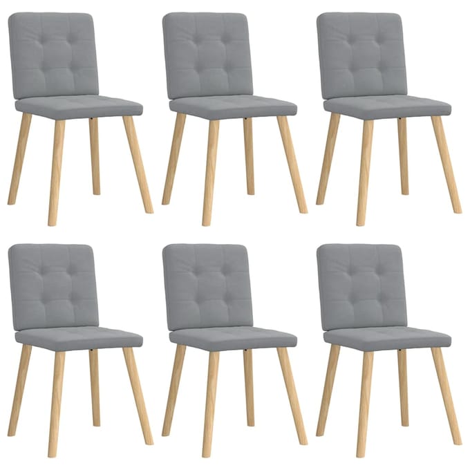 vidaXL - Eetkamerstoelen - 6 - st - stof - lichtgrijs