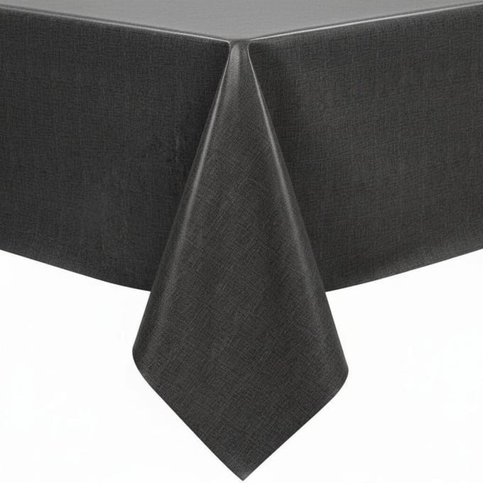 Protecttable - Tafelzeil Linnenlook Antraciet 140x250cm - Tafelkleed Afwasbaar - Kunststof
