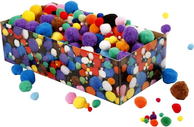 CC Pompom Multigekleurd 5-40 mm 720 stuks