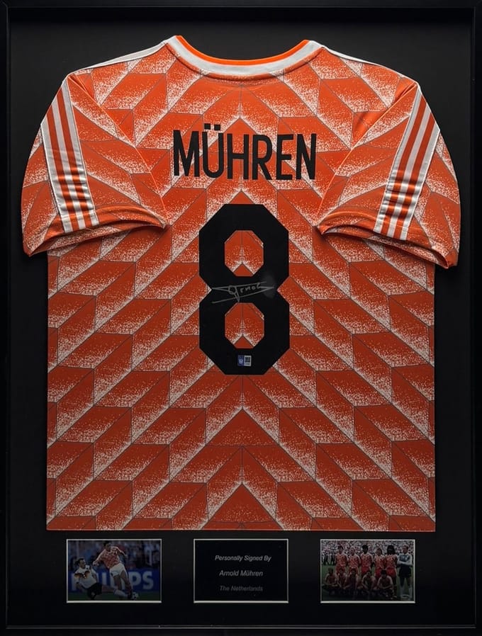 Arnold Mühren Nederland 1988 ingelijst thuis shirt