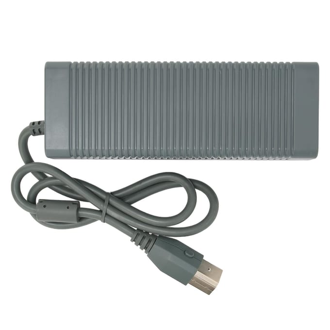 Voor Xbox 360 Stroomadapter Gameconsole Voeding Oplader met Stroomkabel gray