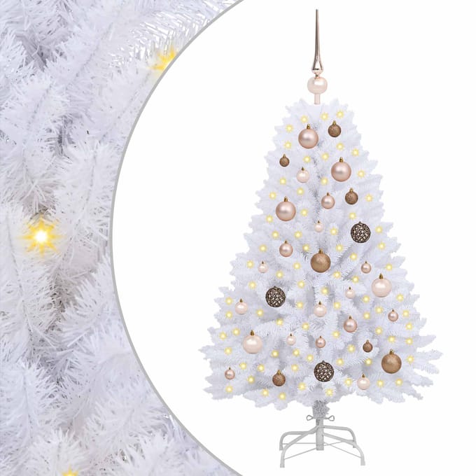 vidaXL - Kunstkerstboom - 120 - cm - PVC - en - Staal - Wit
