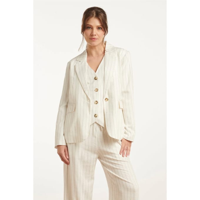Smashed Lemon 25130 te pinstripe linnen blazer |