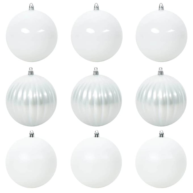 vidaXL - Kerstbal - Set - XL - 9 - st - Wit - Ø - 15 - cm - Kunststof