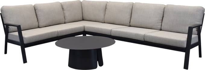 Barolo hoek loungeset 4 delig aluminium antraciet