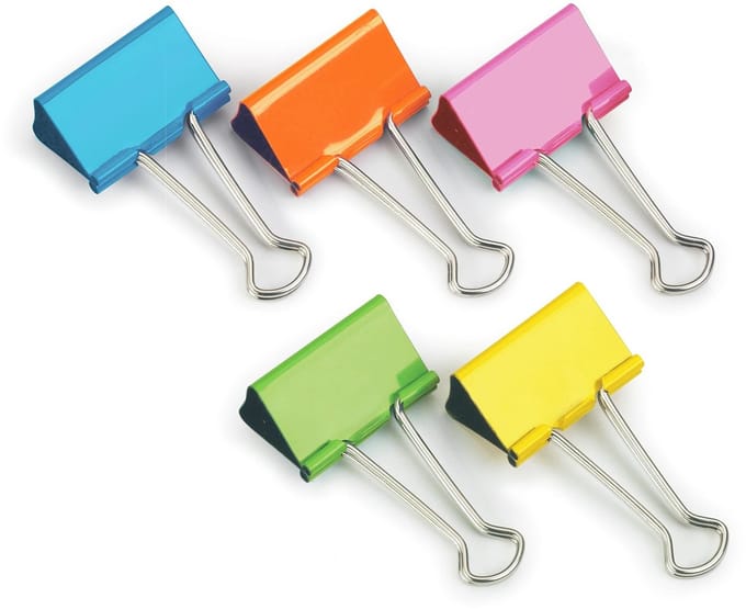 FBC32COL 32 mm Papierklemmen, Diverse Kleuren, Verpakking van 10
