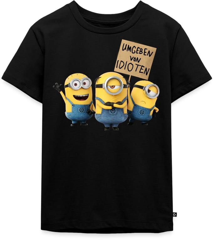 Minions Met Schild Umgeben Von Idioten Premium T Shirt Kinderen