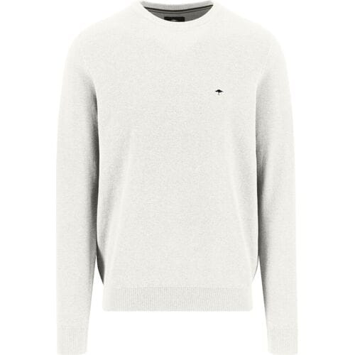 Fynch-Hatton Trui O-Neck Uni Color Fine Structure New Off White / male