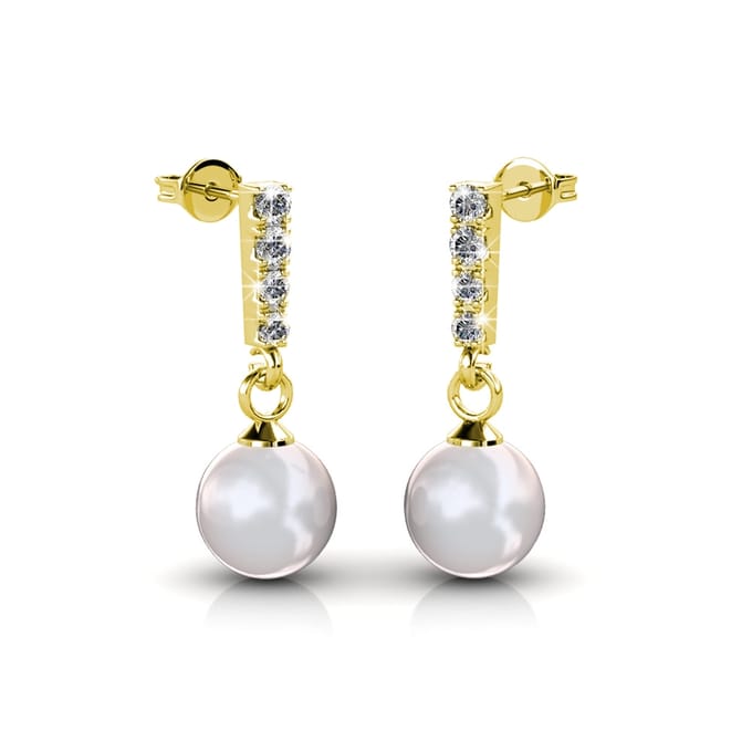 Mercury oorbellen - goud en kristal