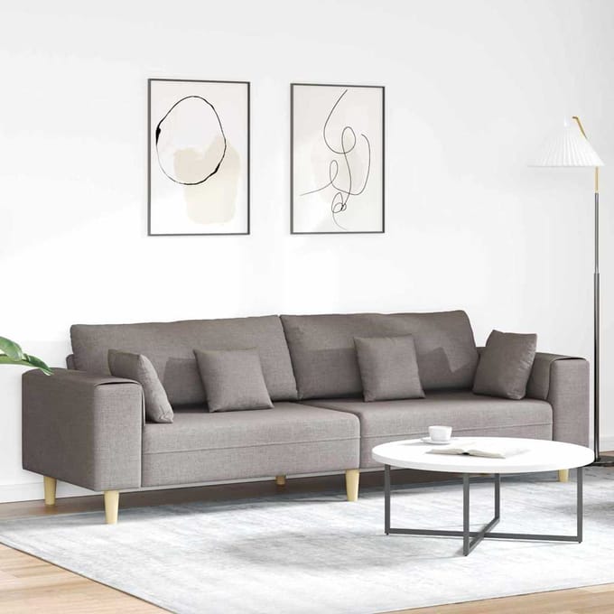 vidaXL - Bank - Taupe - 250 - x - 77 - x - 76 - cm - Stof