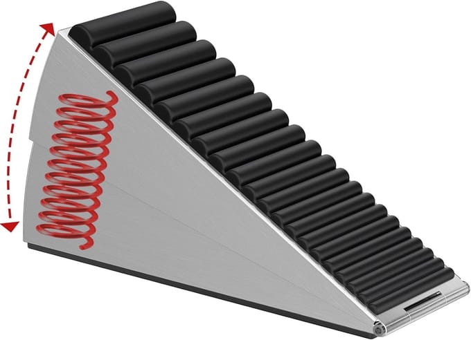 Deurstopper - Verstelbare Deurstopper - Voorkomt Dichtslaan - Anti-slip Rubber - 7.5 cm Hoog - Zilver