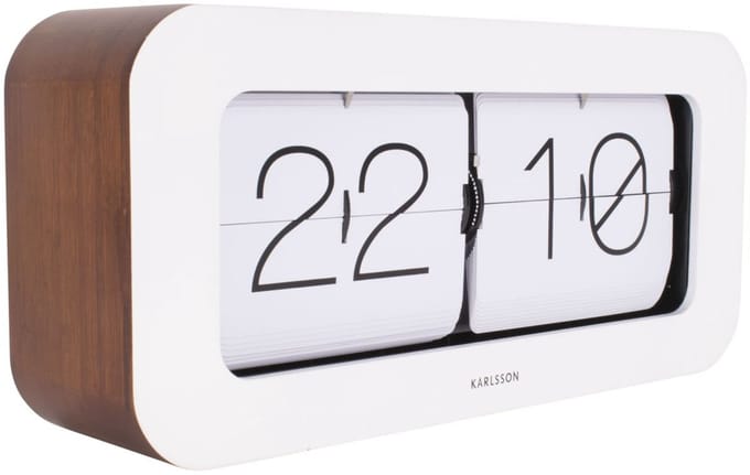 Karlsson Wand-/Tafelklok Matiz - Bamboe Wit - 37x9x16cm - Modern