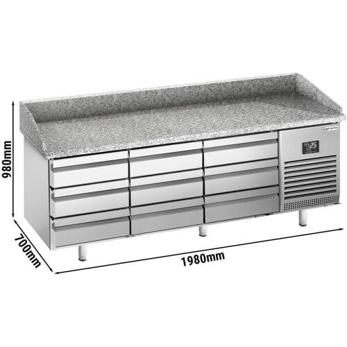 GGM Gastro Pizzakühltisch Premium PLUS - 1980x700mm - mit 9 Schubladen
