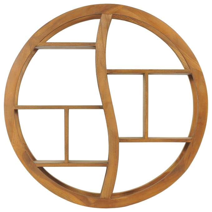 vidaXL - Wandschap - yin - yang - 80x17,5x80 - cm - massief - teakhout