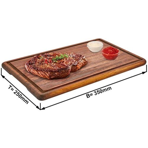GGM Gastro (6 Stück) Steakplatte - Irokoholz - 350x250mm Bruin