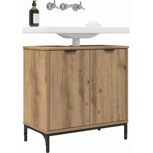 vidaXL - Wastafel - kabinet - voor - de - badkamer - Artisan - Eiken