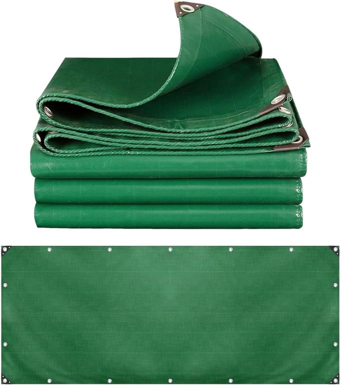 Waterdicht Dekzeil - Afdekzeil Grondzeil - Bescherming Tuinmeubelen - Scheurbestendig PVC - 4x7 m - Groen