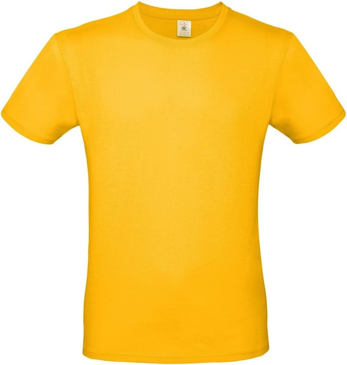 B&C Basic T-shirt - geel - ronde hals - heren - katoen - 145 grams L