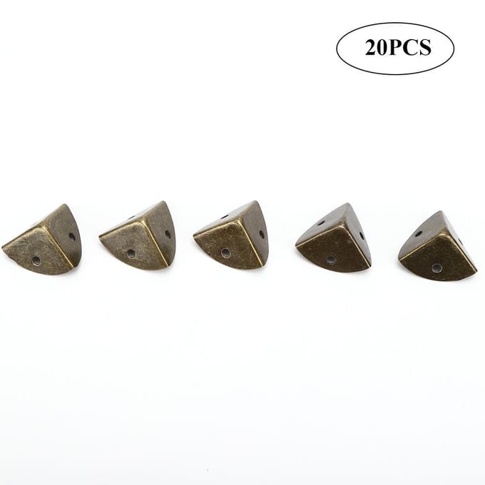 20 stuks antieke doosbescherming hoekkast randbescherming bronzen hoekafdekking 26 x 26 mm 20 stuks brown