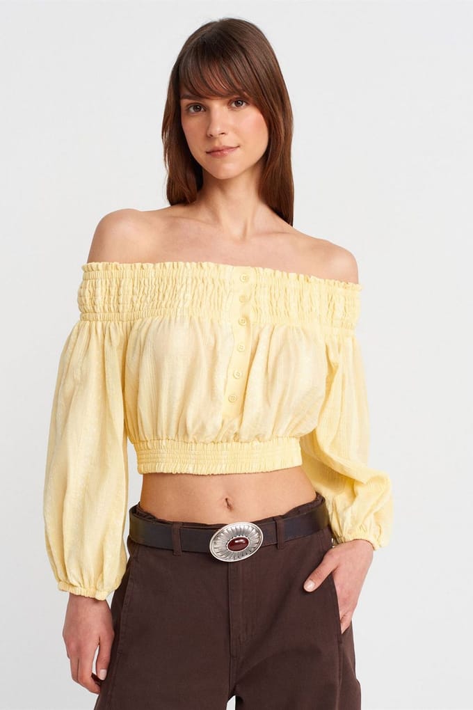 Off-shoulder Crop Blouse