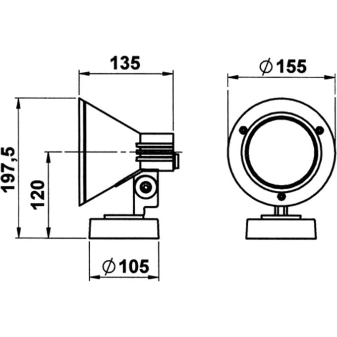 Albert Leuchten Wandspot 643 W, wit, IP54, E27, aluminium, draaibaar