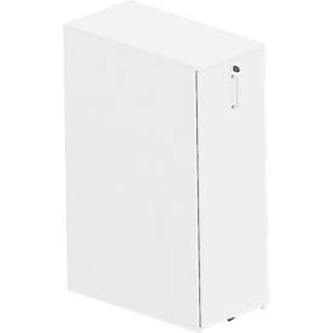 Hoog ladeblok Big Tower BEXXSTAR, rechts, 3 vakken, B 400 x D 800 x H 1155 mm, afsluitbaar, wit/basalt