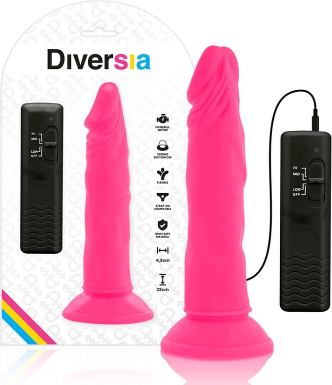 DIVERSIA | Diversia Flexible Vibrating Dildo 23 Cm - Pink