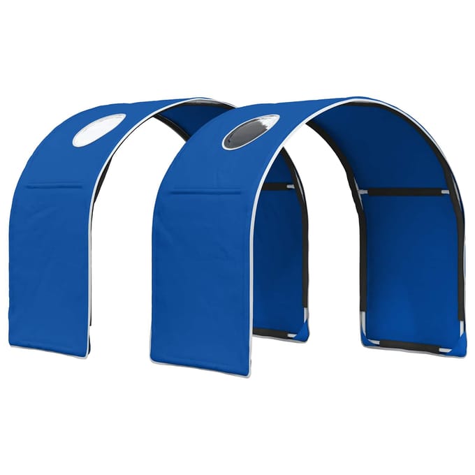 vidaXL - Bedtunnel - voor - kinderbedden - 2 - st - Blauw - Polyester