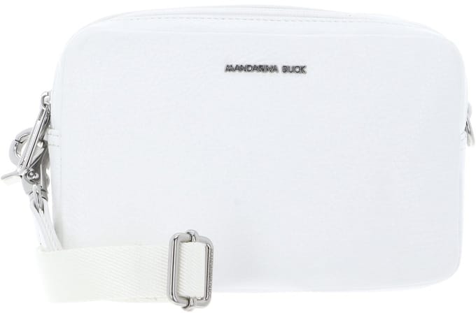 MANDARINA DUCK Leren schoudertas Mellow Leather Crossbody Camera Bag Blanc wit