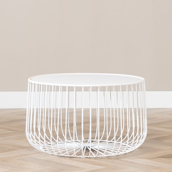 Bronx71® Salontafel Senna metaal wit - Salontafel rond