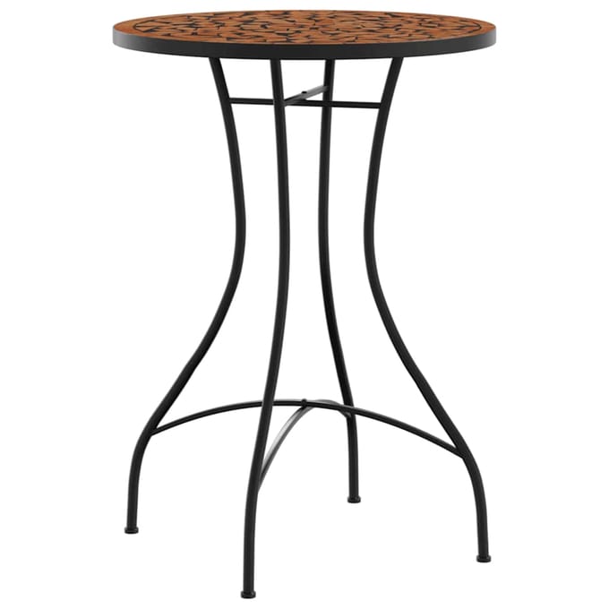 vidaXL - Bistroset - mozaïek - ijzer - en - keramiek - terracottakleurig
