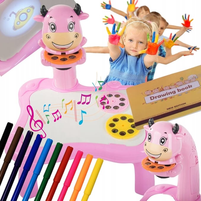 Pingyang Rongrong - Educatieve Speeltafel - Projector - Roze - Muziekfunctie