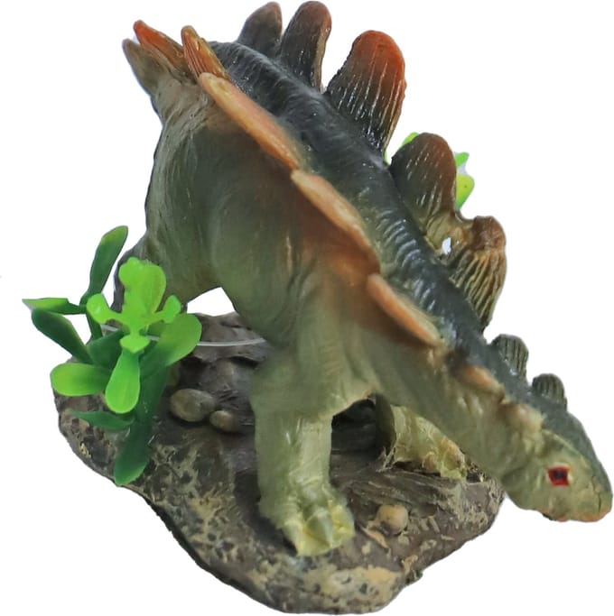 De Boon Dinosaurus Stegosaurus aquariumornament 10 cm | polyresin decoratie met schuilplek