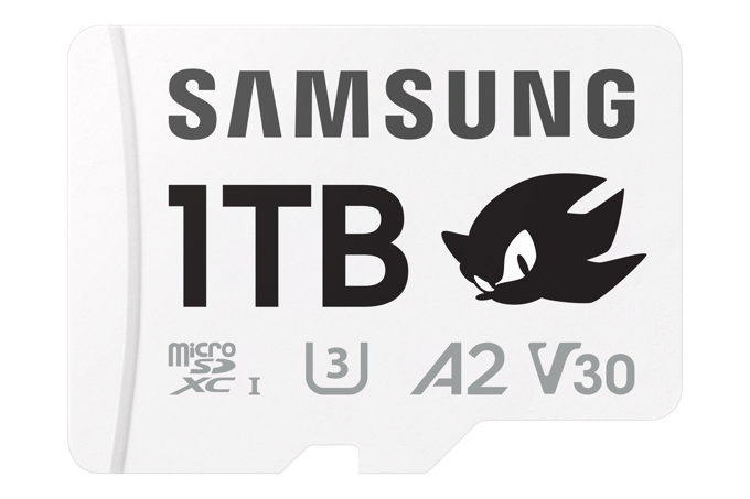 Samsung Sonic Edition - Shadow microSDXC-kaart Retail 1 TB A2 Application Performance Class, v30 Video Speed Class, UHS-I U3 Speciale editie “Sonic