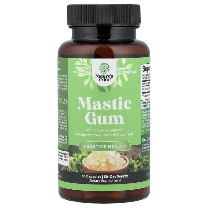 Nature's Craft, Gomme Mastic, 60 Gélules (500 mg par capsule)