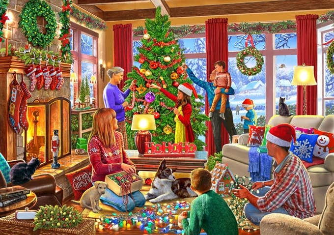 Bluebird Puzzle kerst legpuzzel Christmas Decorating - 2000 stukjes.