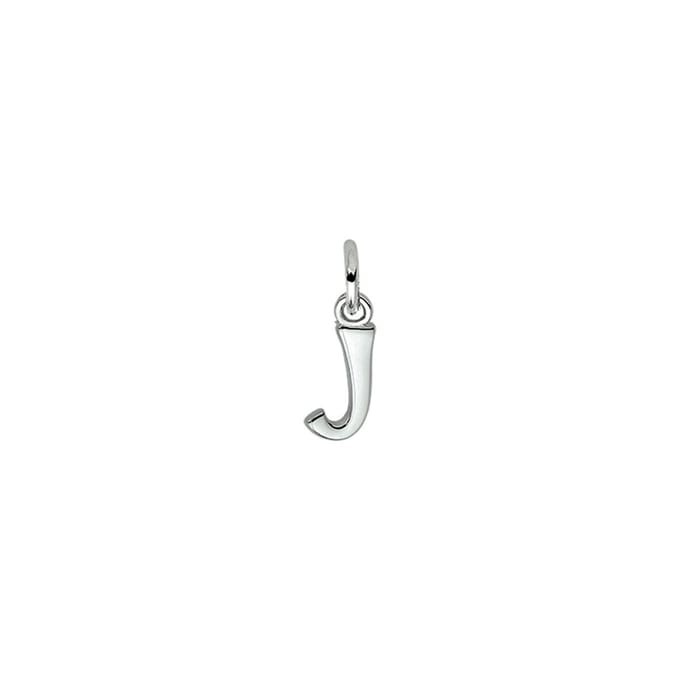 Zilver Gerhodineerde Hanger letter J 1330007
