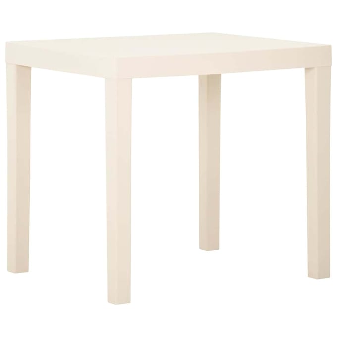 vidaXL - Tuintafel - 79x65x72 - cm - kunststof - wit