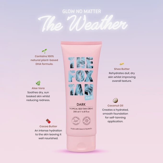 The Fox Tan Dark Tropical Self-Tan Creme – Zelfbruiner Crème voor Donkere Tan