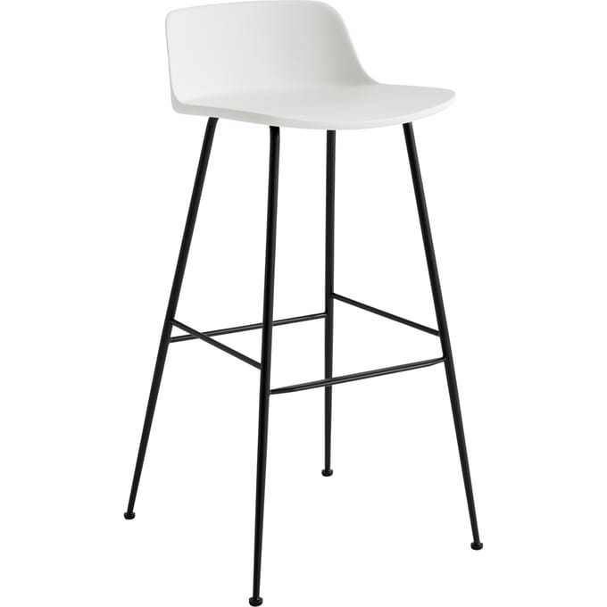 &Tradition Rely Barstoel HW81 & HW86 - wit - black - Hoogte 88,5 cm