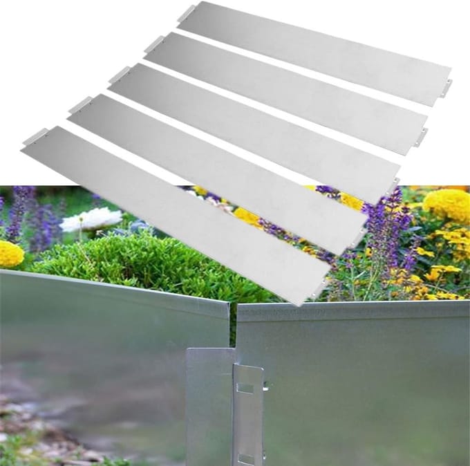 Metalen Gazonrand - Bloembed Afscheiding - Tuin Vormgeven - Flexibel Buigbaar - 100x15cm 50 Stuks