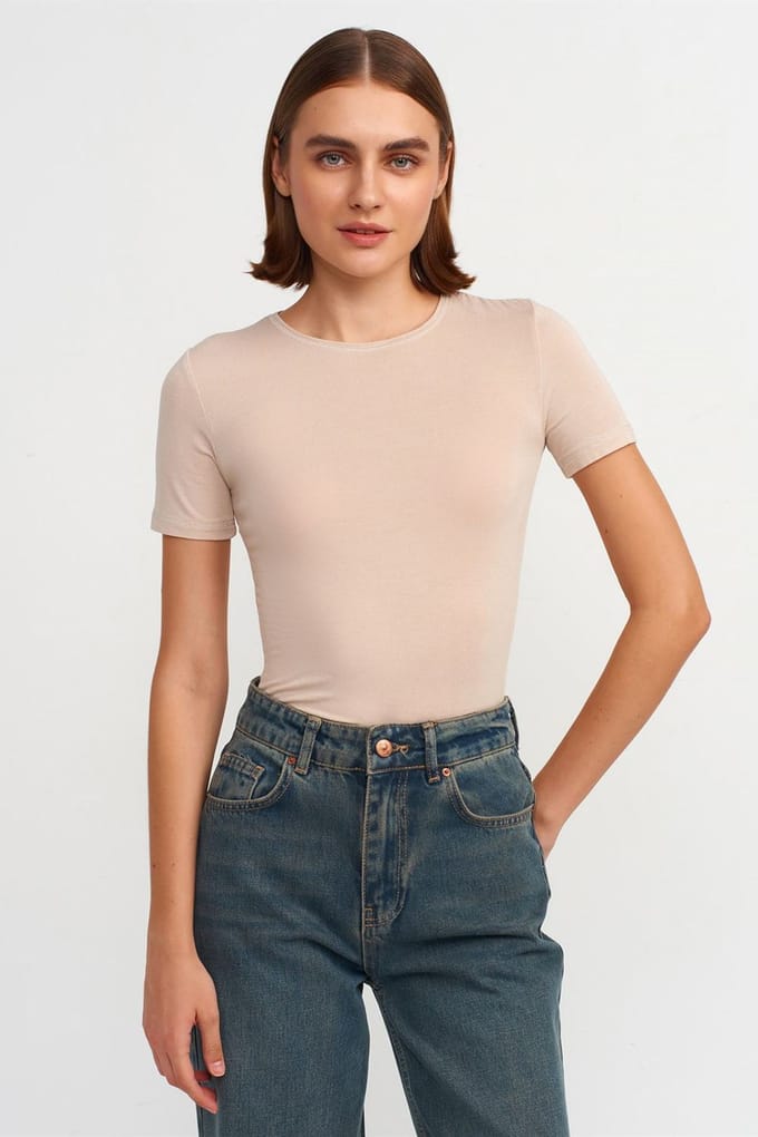 Dames Slim Fit Ronde Hals T-Shirt